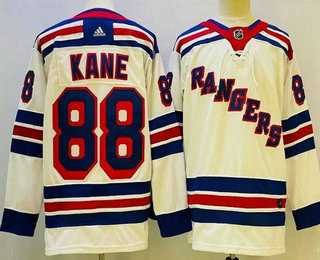 Mens New York Rangers #88 Patrick Kane White Authentic Jersey->new york rangers->NHL Jersey